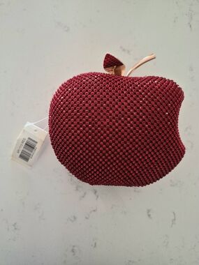 River Island Red Crystal Apple Mini Clutch